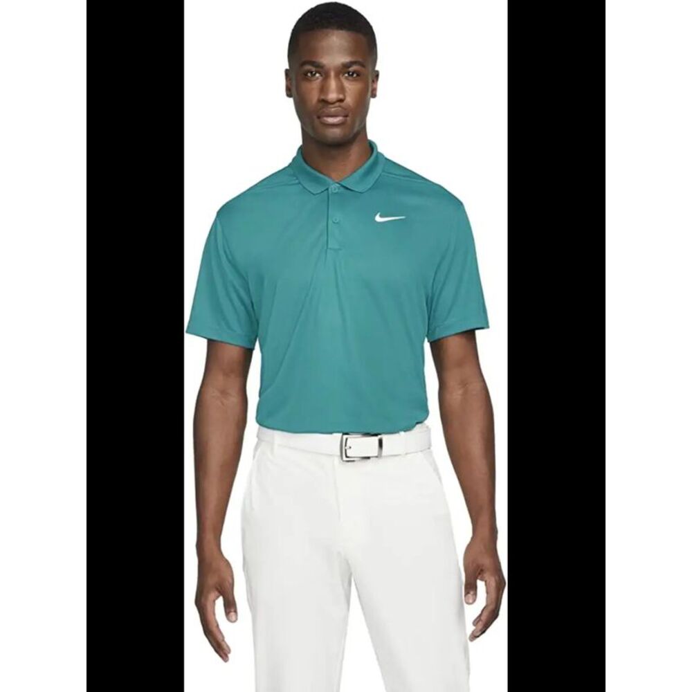 NIKE Mens Teal Logo Graphic Spread Collar Shirt M